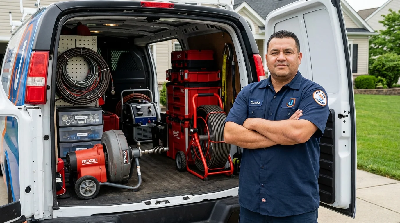 Professional drain cleaning equipment and Johns Plumbing LLC plumber in King and Queen Court House