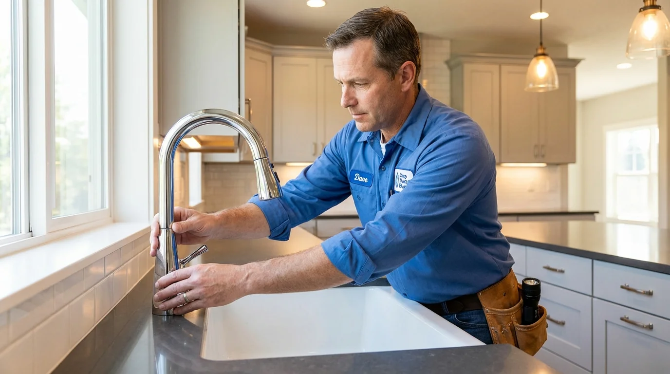 Kitchen faucet installation by Johns Plumbing LLC in King and Queen Court House